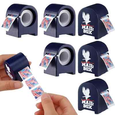 6 Pcs Wooden Stamp Roll Dispenser Wood Postage Stamp Dispenser for Roll of 10...