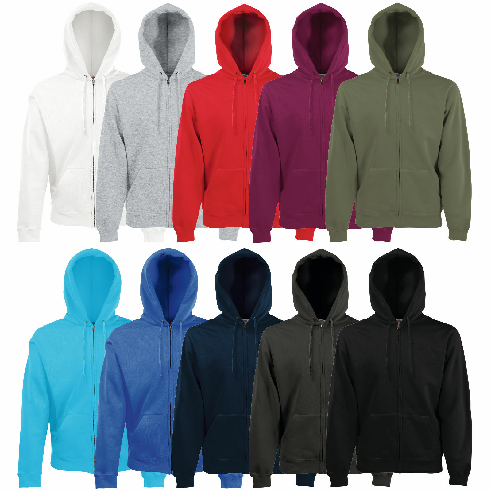 Fruit of the Loom Kapuzenjacke Hoodie Kapuzenpullover Sweatshirt Pullover S-XXL