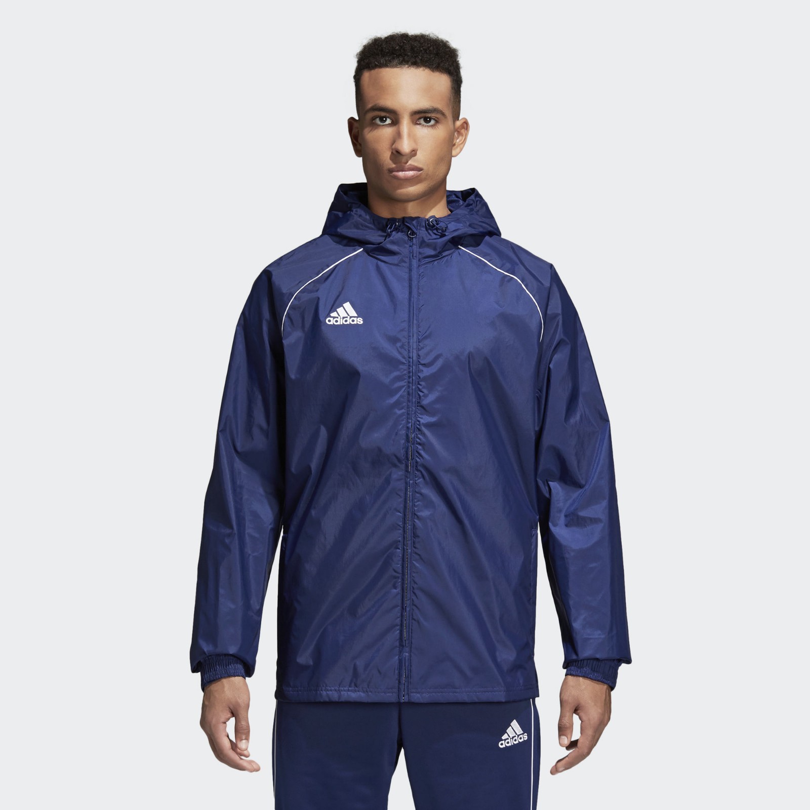 adidas Core 18 Team Rain Jacket Navy Blue Water Resistant adidas Core 18 Rain Jacket Blue | adidas Australia