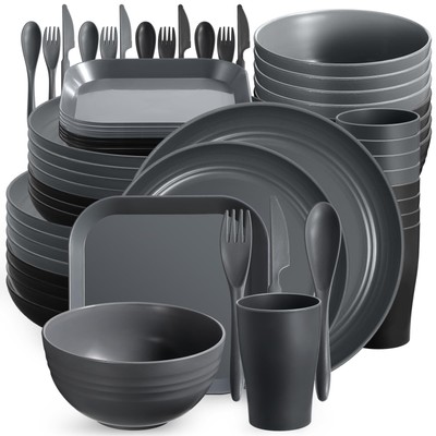 S Unbreakable Plastic Plates Lightweight Bow...