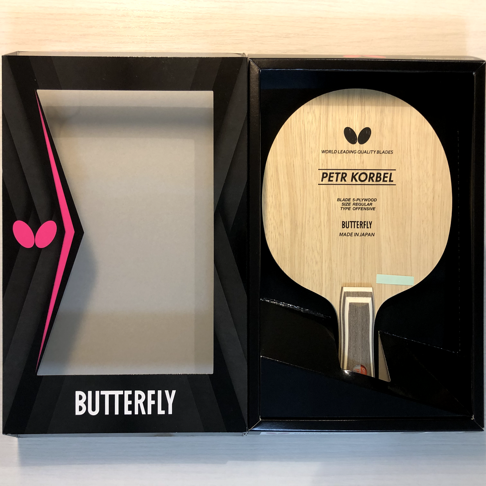 BUTTERFLY - 卓球ラケット Butterfly PETR KORBEL-FL OFF 黒蝶 Butterfly Petr Korbel FL/Flare 30271 90.99 g Table Tennis
