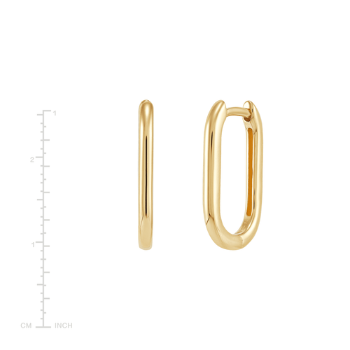 Pre-owned Welry 18mm Oval Hoop Earrings In 14k Yellow Gold