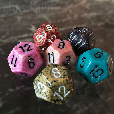 Chessex Dice : d12  - Random Set of 6 - Free Bag! Twelve Sided