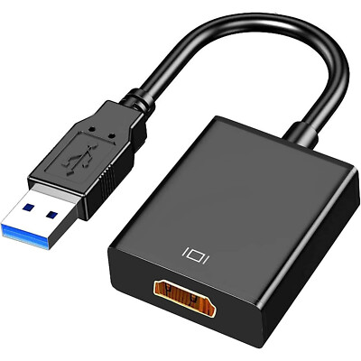 USB 3.0 A to HDMI Female HD Adapter Display AV Interface for Windows PC w Audio
