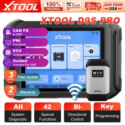 XTOOL D9S PRO WIFI Diagnostic Scanner E/CU Coding Programming Tool 42+ Services 
