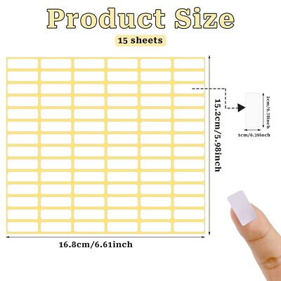 1680 Pcs Matte White Labels Blank Stickers Small Sticky Labels Removab10 X 20 mm