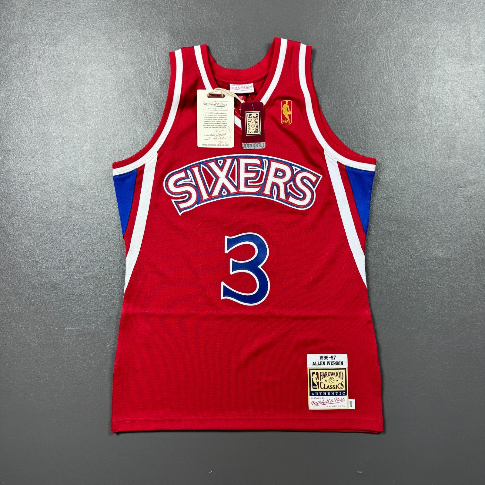 100% Authentic Allen Iverson Mitchell Ness Rookie 96 97 Sixers