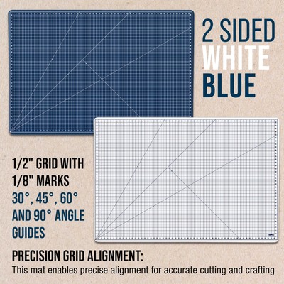 40" x 60" WHITE/BLUE Self Healing 6-Ply Double Sided Durable Cutting Mat