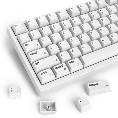 128 Keys PBT Keycaps XDA Profile Keycaps Set Minimalist White Mac Custom Keyc...