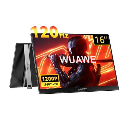 WUAWE 16'' 1200P 120Hz Portable Monitor, 100% sRGB Portable Gaming Monitor wit...