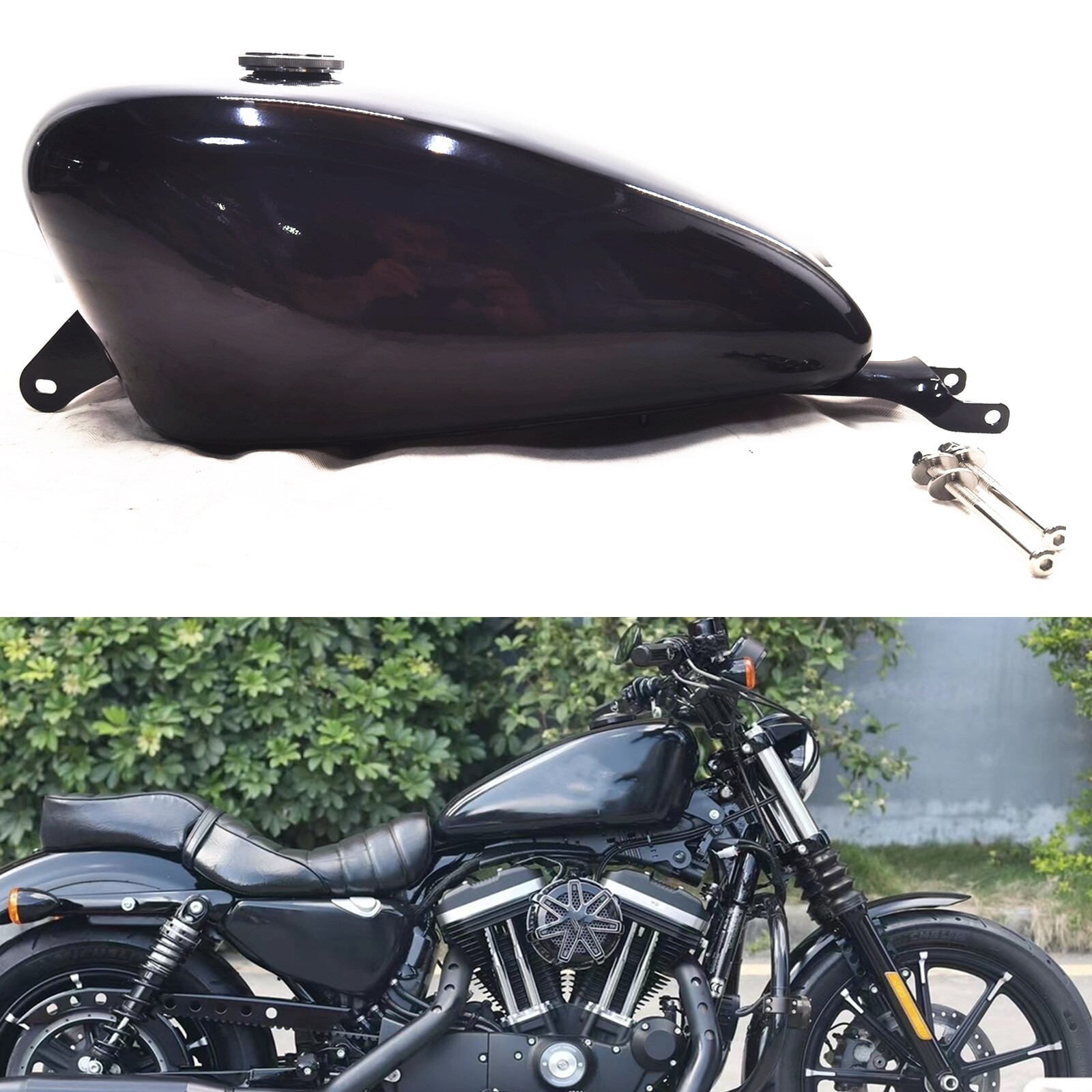 HARLEY-DAVIDSON 883 SPORTSTER タンク ブラック Gloss Black Petrol Fuel Tank For Harley Sportster XL1200