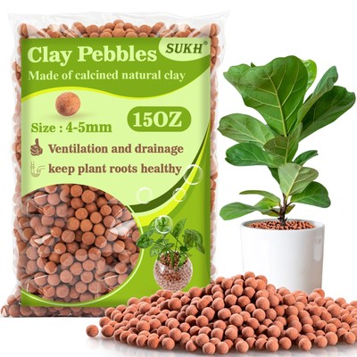 Clay Pebbles for Plants - 15OZ Pebbles for Indoor Plants Natural Clay,Used for D