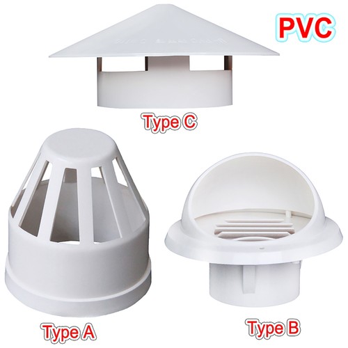 Chimney Cowl Cap, Chimney Rain Cap PVC Breathable Cap Plastic Rain Cap Vent Cap Pipe Cap Vent Cap, 4.3 Inches (110 Mm