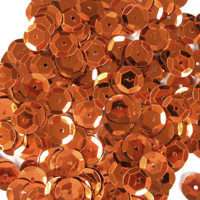 Sequins Orange 10mm Round Cup ~240 or 100 grams (~2,800 pieces) Loose HQ