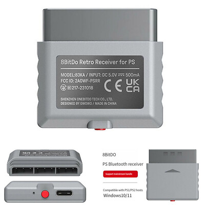 8BitDo PS Retro Receiver 83KA for PS1/PS2 Controller SN30/xBox  Windows 10/11
