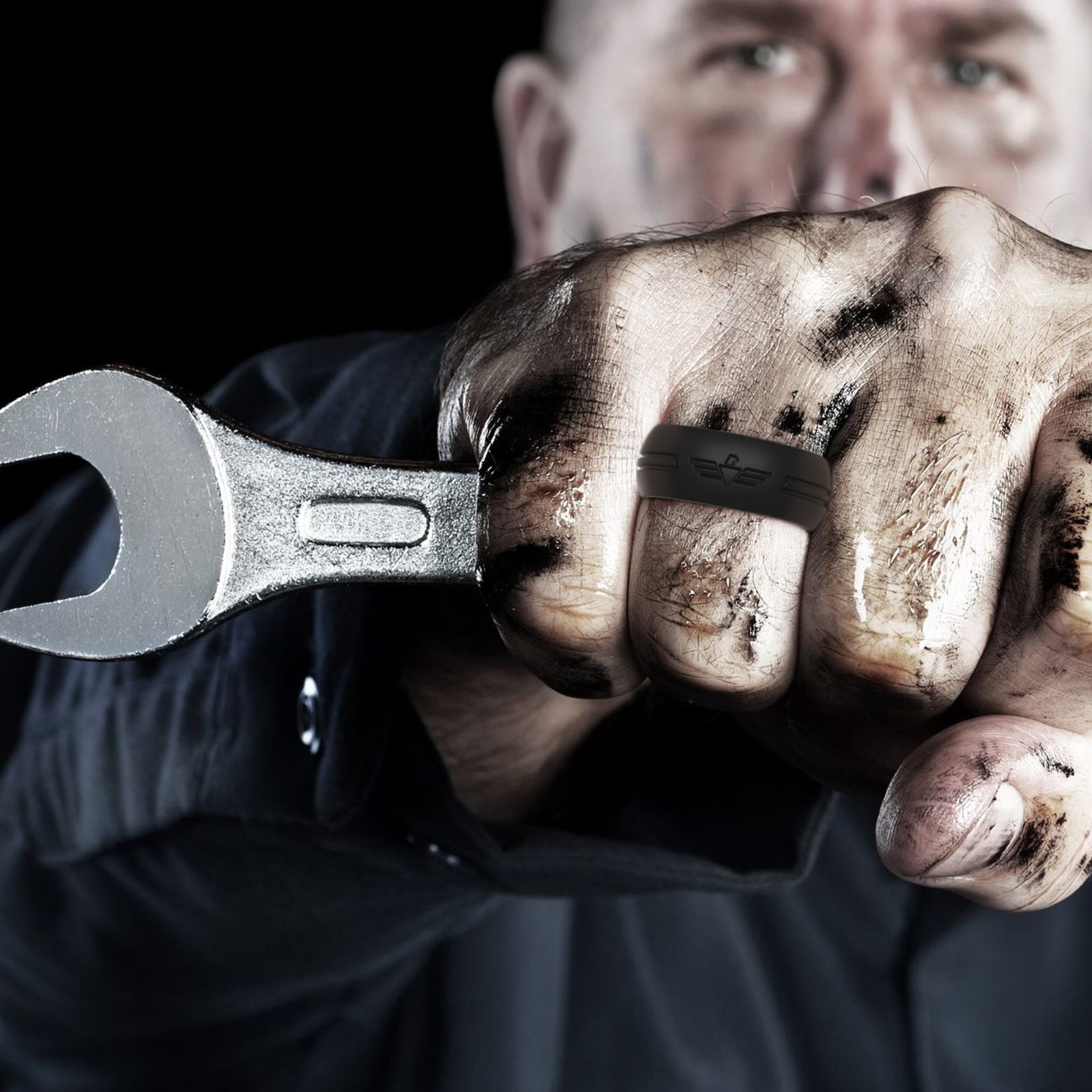 Silicone Wedding Ring for Men by Rinfit - Eagle Collection. Soft Rubber Bands