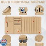Alpmosn Sun Visor CD Case Holder for Car - Multi-Function Visor Organizer with CD/DVD Storage, Eyeglass Clip, Card Slots and Pen Holder, Durable Leather Car Accessories (Beige)