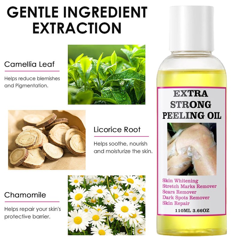 3.72 oz Extra Strong Yellow Peeling Oil Dark Skin Body Brightening Exfoliating
