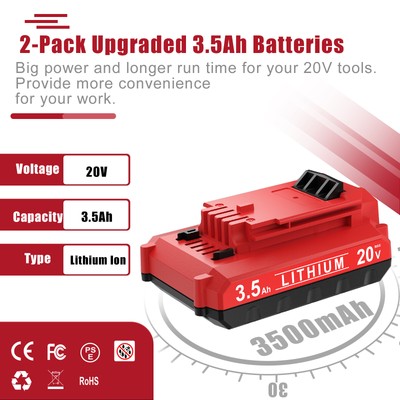 1-2x 20V 3.5Ah Lithium-Ion Battery For PORTER CABLE 20 Volt Max PCC680L PCC685L