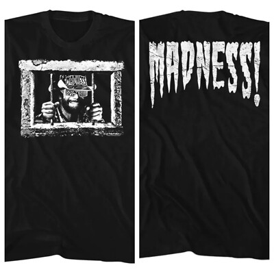 Macho Man T-Shirt Randy Savage Madness 2 Sided 100% Licensed Black Cotton