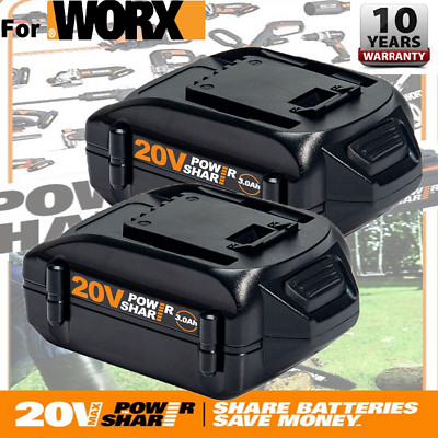 2PACK For Worx WA3578 Power Share Battery 20V 3.0Ah WA3520 WA3525 WA3575 Li-Ion