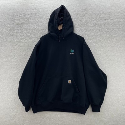 Carhartt Hoodie Mens 2XL Black Rain Defender Paxton Loose Fit Workwear Outdoor