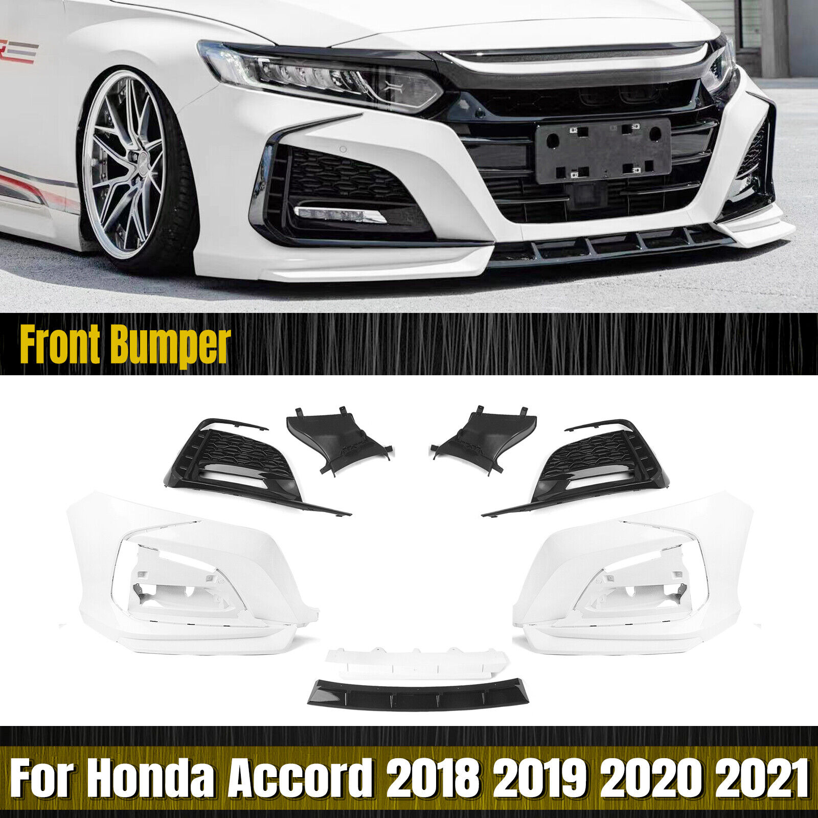 White Front Bumper Surround Body Kit For Honda Accord 10th 2018 2021 2019 YOFER