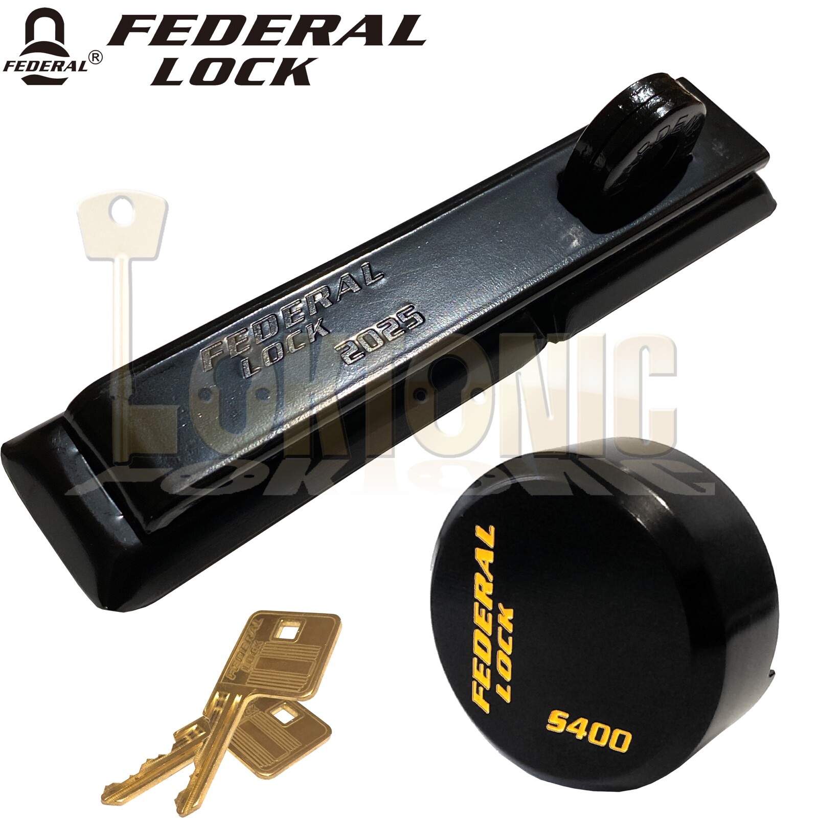 Federal Combo Security Hardened Steel Hasp and Staple + Shackless Puck