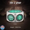 DNDND Unique Spinner DandD Dice, 8-in-1 Hexagonal Metal Dice with Dual D20 Monster Themed Dice Set for DND Dungeons and Dragons, Dungeon Masters with Collectible Gift Tin (Silver with Green)