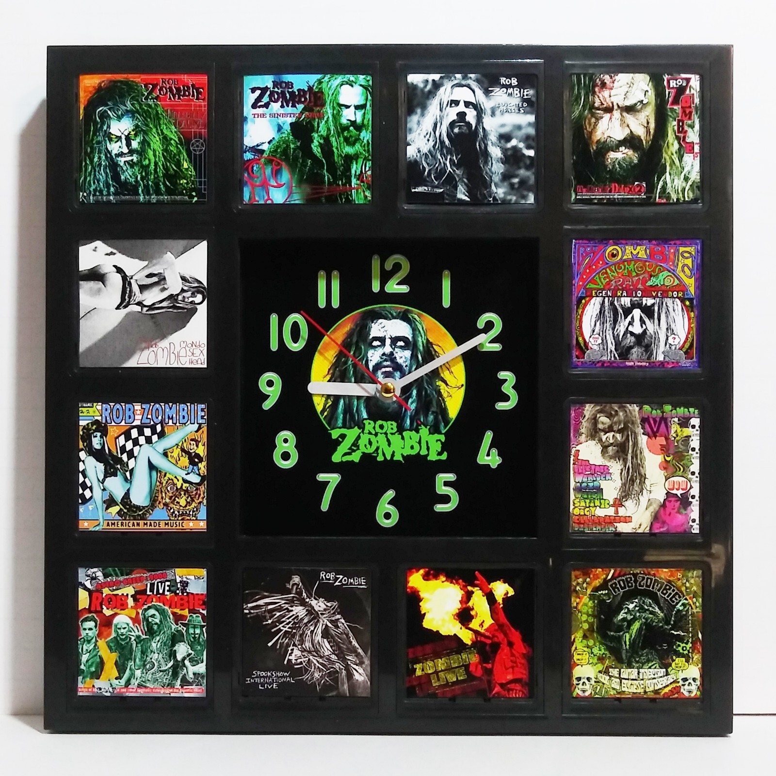 アート Rob Zombie Wall Clock Rock Band Album LP CD Cover Replica