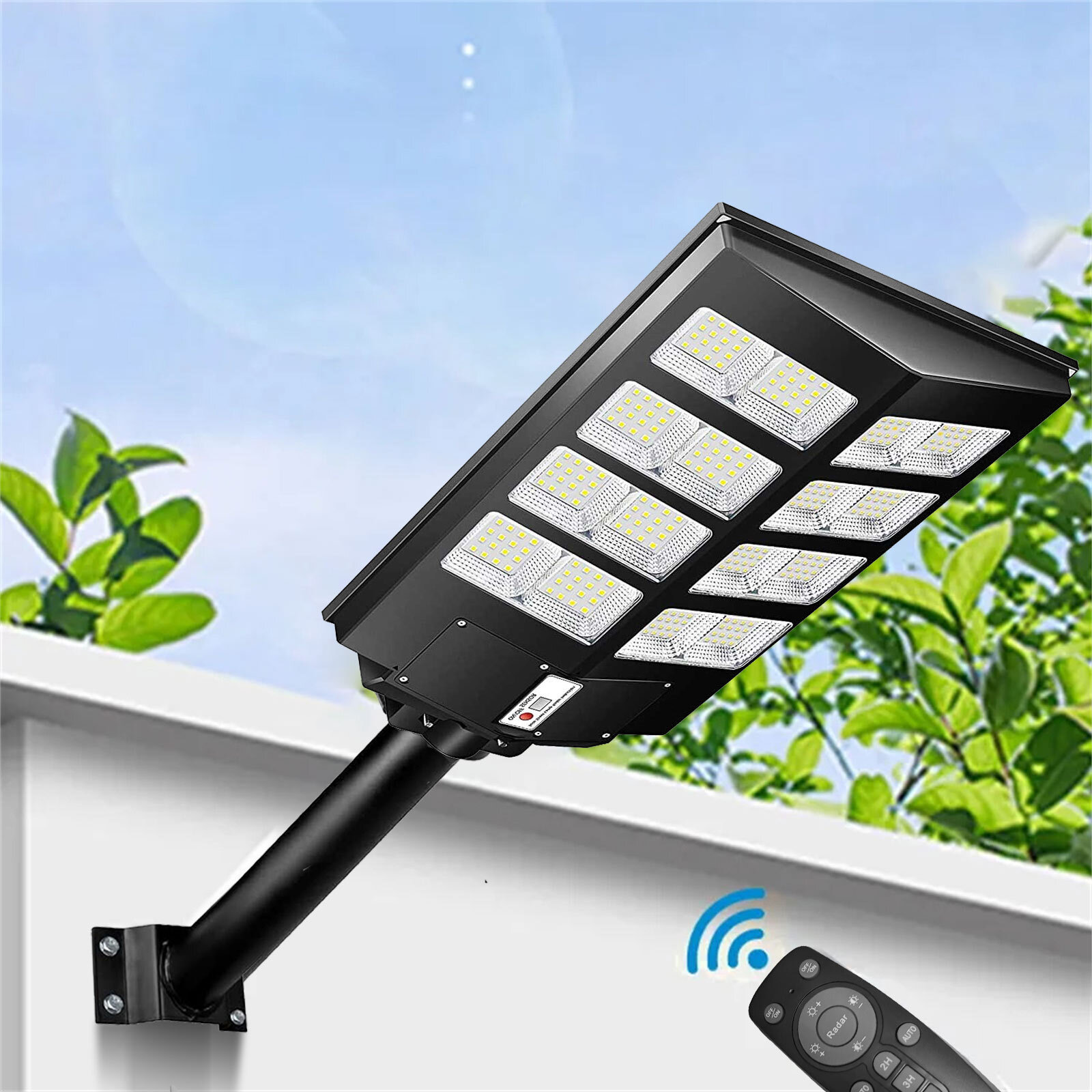 1000W Commercial Solar Street Light Flood Lamp LED Area Dusk To Dawn Wall Lamp