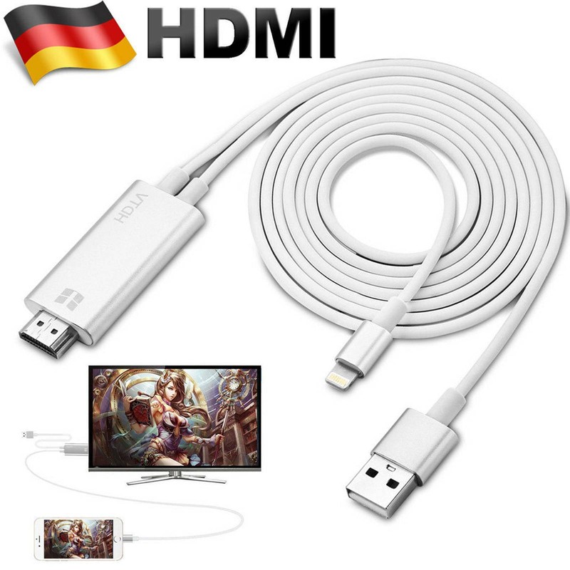 Lightning zu HDMI AV Adapter Video Kabel für Apple iPhone X 6 7 8 6S Plus iPad 