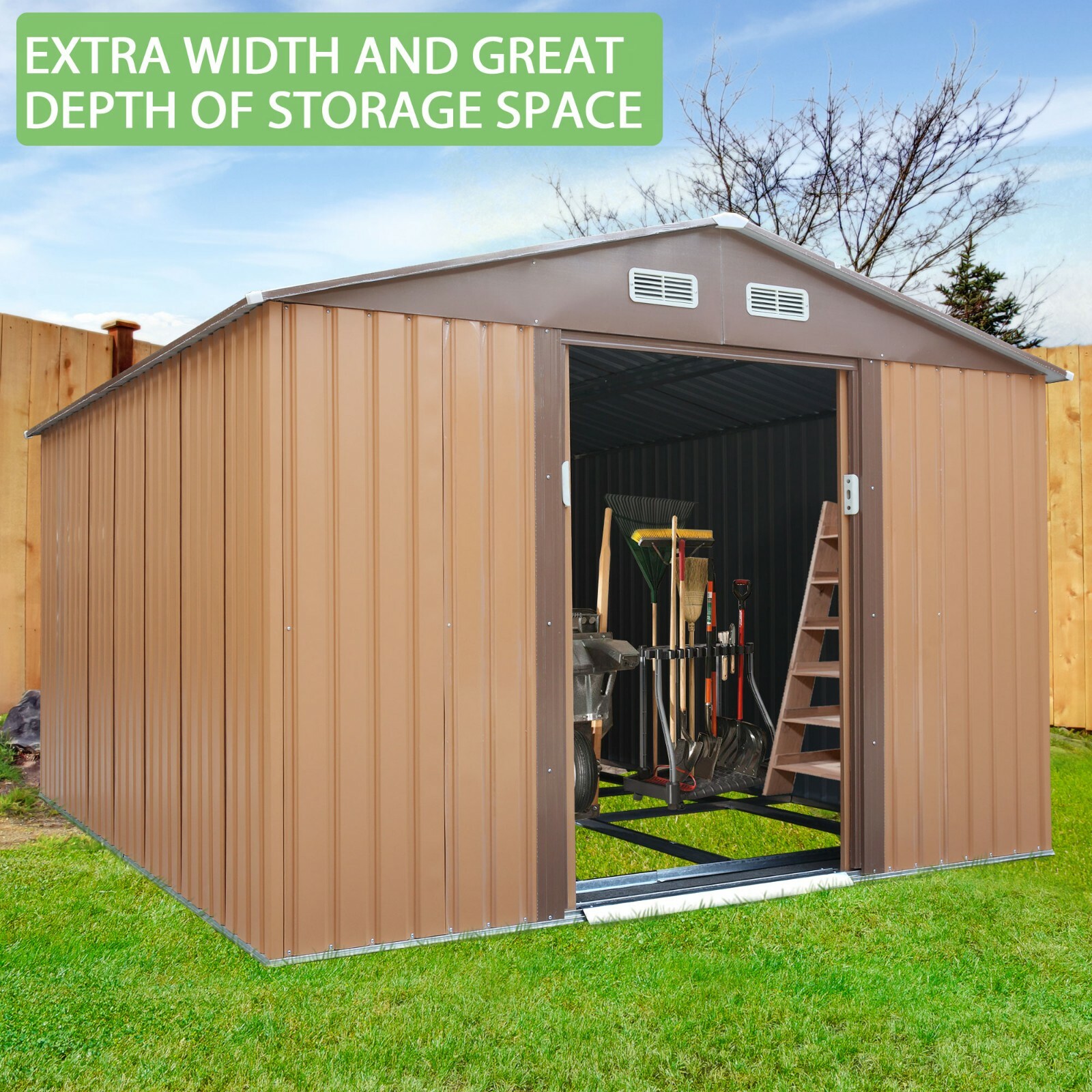 10.5� x 9� Outdoor Backyard Garden Metal Storage Shed for