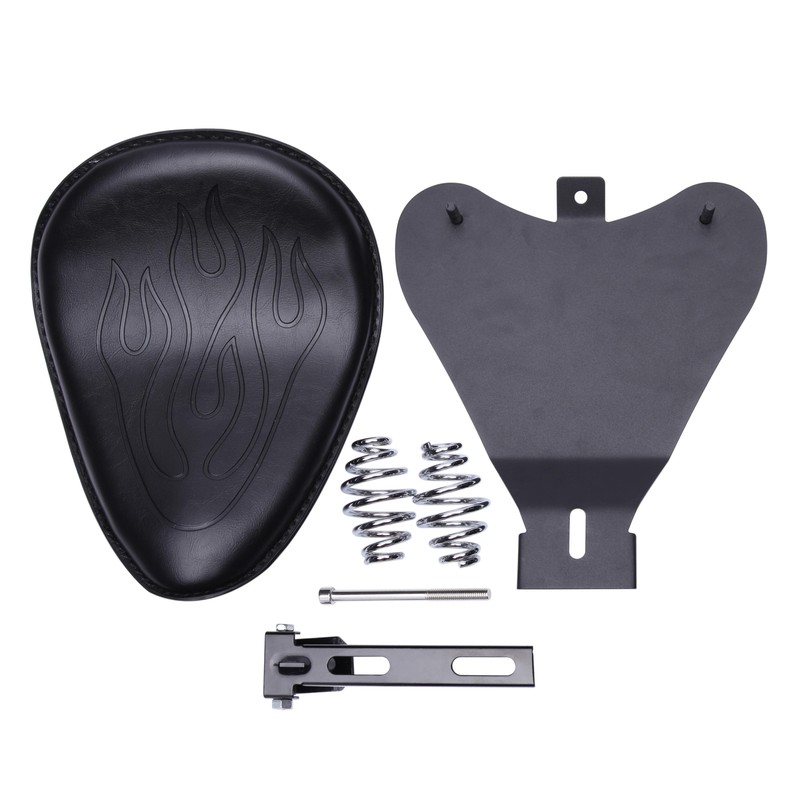 Universal Motorcycle Solo Seat Black For Harley Yamaha Kawasaki