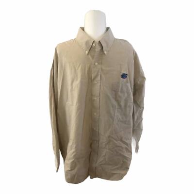 Vantage Long Sleeve Button Down Shirt Check Florida Gators 2XL Beige Worn Once!