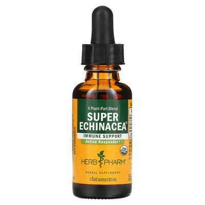 Herb Pharm Super Echinacea 1 жидкая унция 30 мл Без глютена, Органический продукт