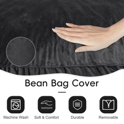HABUTWAY Bean Bag Chair: Giant 4' Memory Foam Furniture Bean Bag Chairs for A...