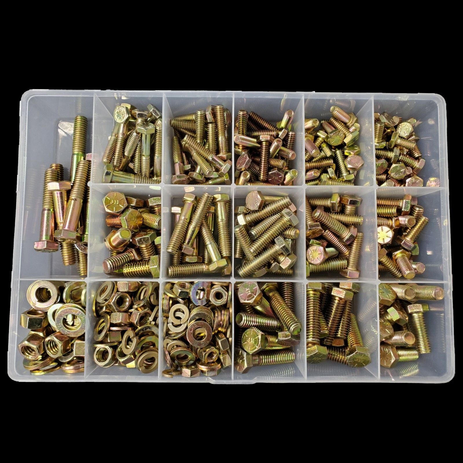 Grade 8 Hex Bolt Washer/Nut Assortment Yellow Zinc (508) Pcs. Coarse Thread