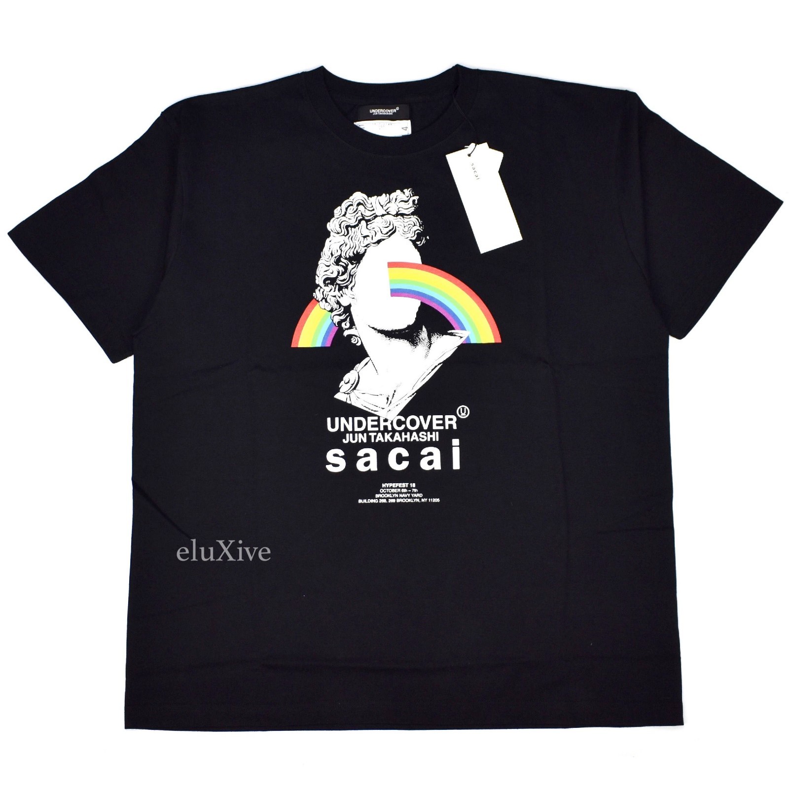 NWT Undercover Sacai Hypefest Pink Floyd Statue Logo Print T NWT Undercover Sacai Hypefest Pink Floyd Statue Logo Print T