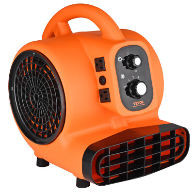 1000 CFM 3-Speed 1/4 HP Adjustable Air Mover Carpet Dryer Blower Floor Fan