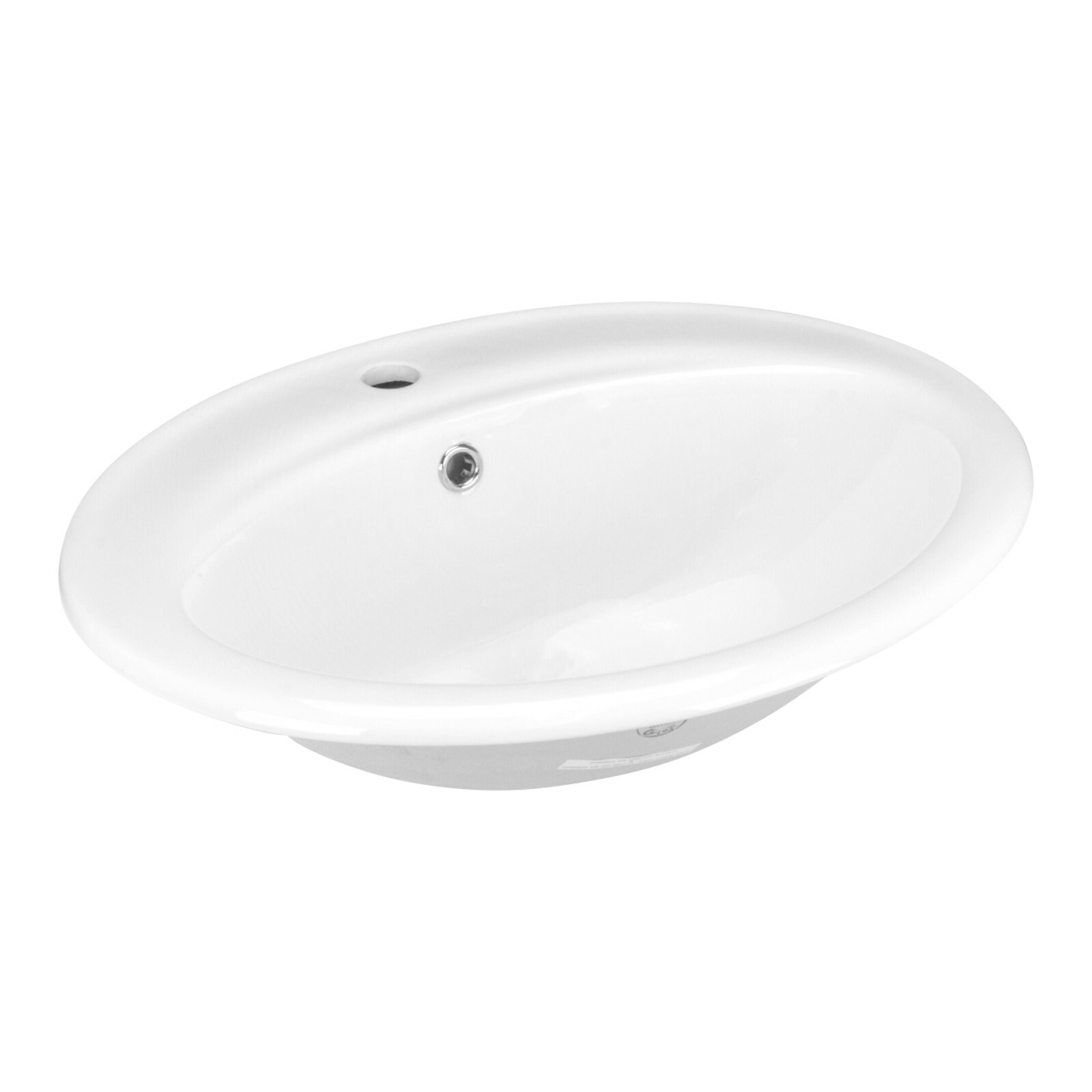 Canal Oval Shaped DropIn Bathroom Vanity Sink 213/4" X 18 5/8" White