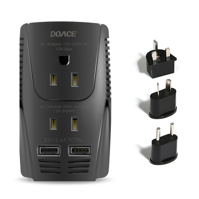Upgraded DoAce 2000W Travel Voltage Converter for Hair Dryer Straightener Cur...