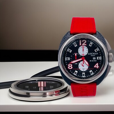 Orologio Locman Mare Carbonio  47mm 134KWR/795 Crono Wr100m Scontatissimo Nuovo