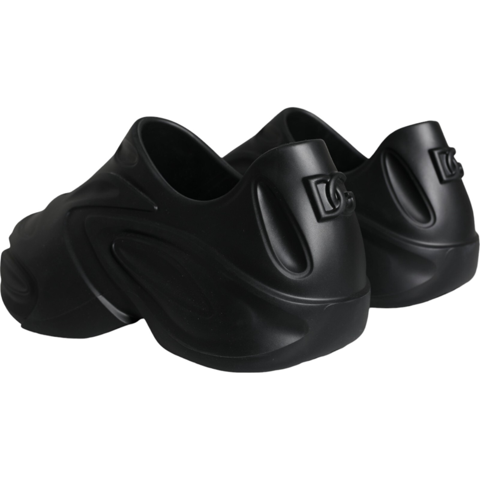 Pre-owned Dolce & Gabbana Shoes Men Black Foiled Rubber Toy Low Top Sneakers Eu44 / Us11