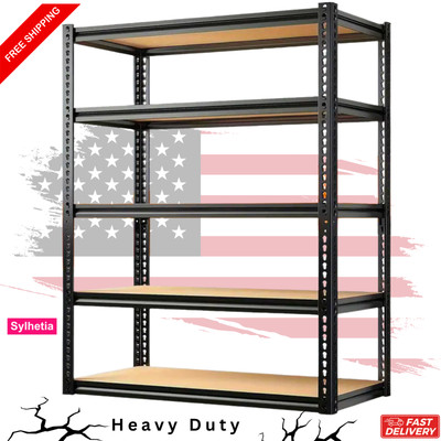 Garage Storage 5-tier Rack Shelving Unit  Metal Adjustable H 72'' 2000LBS