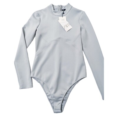 Zara Cut Out Neoprene Effect Bodysuit Top Size L