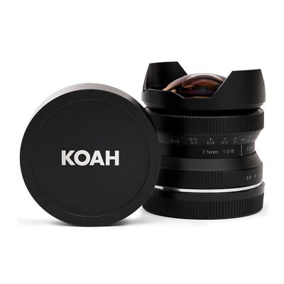 Koah Artisans Series 7.5mm f/2.8 Wide Angle Fisheye Lens for Fujifilm FX Black