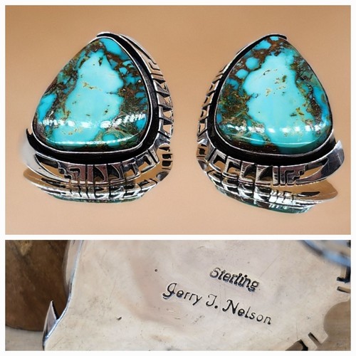 Navajo L.gerry作 ブローチ馬モチーフSterlingSilver NavajoTurquoiseCoralRing_TJWSi