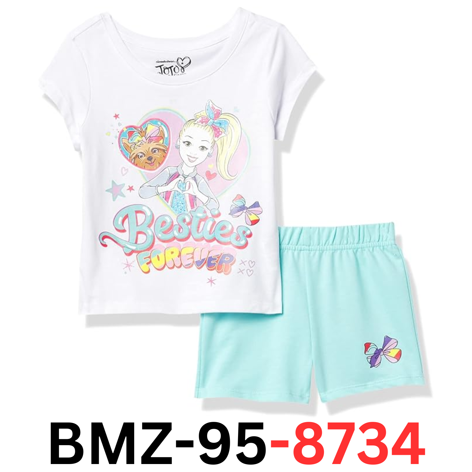 JoJo Siwa Toddler Girls' Graphic Tee & Shorts 2-Piece Set Mint 4T