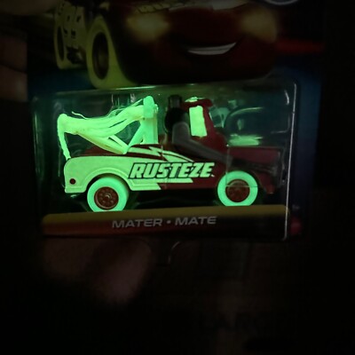 NEW 2023 Disney Pixar Cars Glow Racers  Rusteze Mater - Glow in the Dark